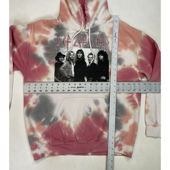 Def Leppard Graphic Pullover Hoodie Men Small Multicolor Tie Dye Music - Picture 5 of 5